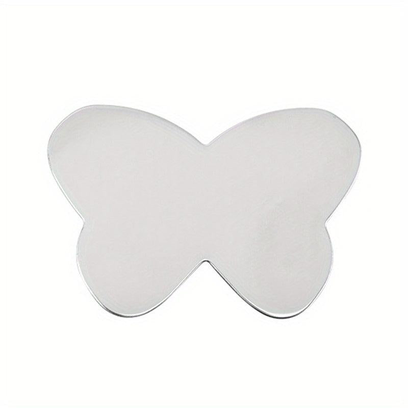 Stainless Steel Nail Art Palette Round Butterfly Heart Shape Finger Ring Palette