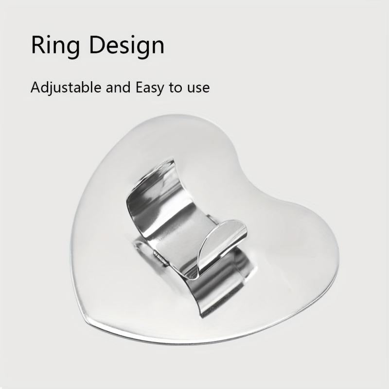 Stainless Steel Nail Art Palette Round Butterfly Heart Shape Finger Ring Palette