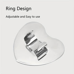 Stainless Steel Nail Art Palette Round Butterfly Heart Shape Finger Ring Palette