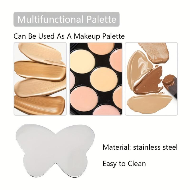 Stainless Steel Nail Art Palette Round Butterfly Heart Shape Finger Ring Palette