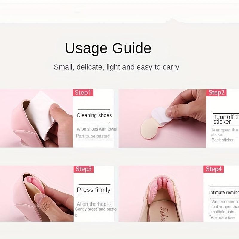 2pcs Women's High Heel Insoles Adhesive Pads Pain Relief Foot Care Soft Comfort