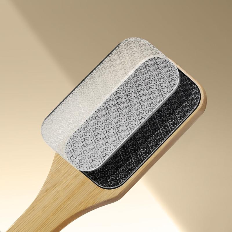 Wooden Glass Foot File for Painless Callus Removal - Wet and Dry Use