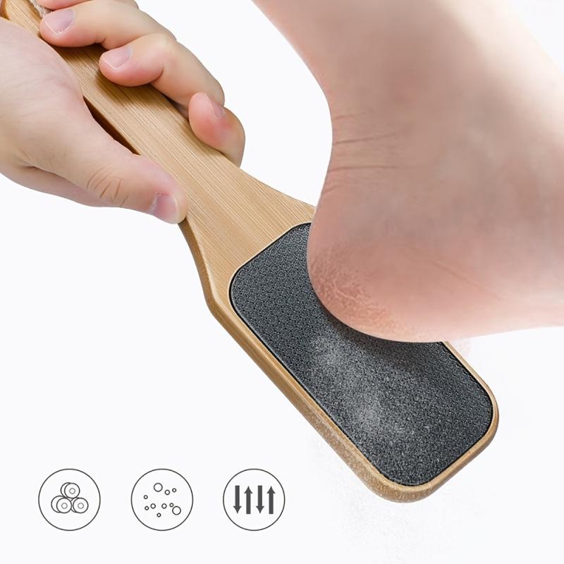 Wooden Glass Foot File for Painless Callus Removal - Wet and Dry Use