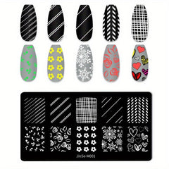 Snowflake Plaid Stamping Plates Nail Art Decoration Tool