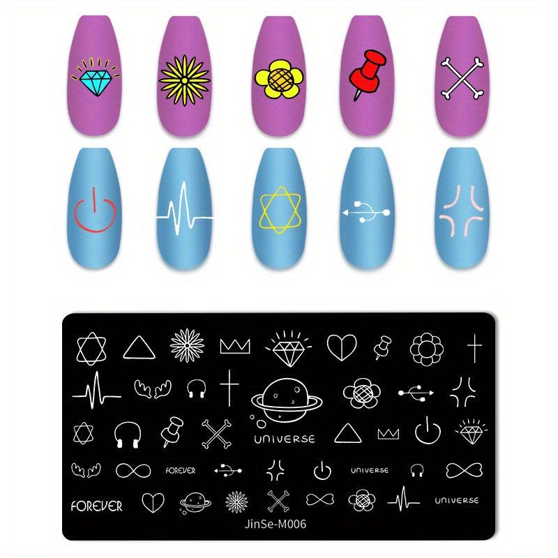 Snowflake Plaid Stamping Plates Nail Art Decoration Tool