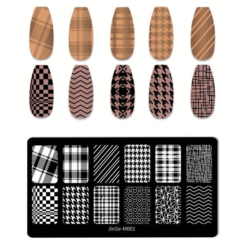 Snowflake Plaid Stamping Plates Nail Art Decoration Tool