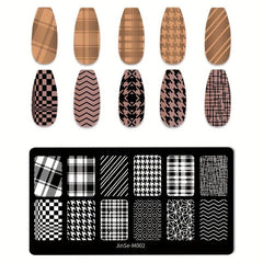 Snowflake Plaid Stamping Plates Nail Art Decoration Tool