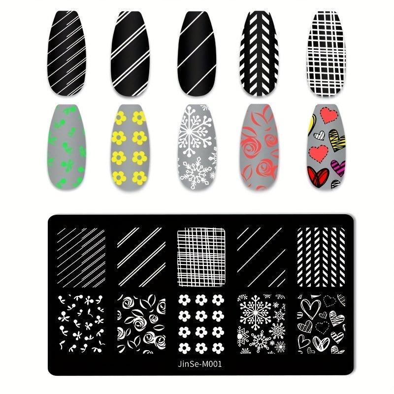 Snowflake Plaid Stamping Plates Nail Art Decoration Tool
