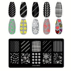Snowflake Plaid Stamping Plates Nail Art Decoration Tool