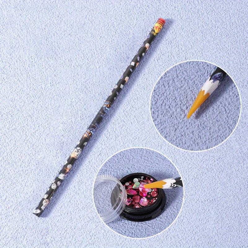 4 Colors Rhinestone Dotting Pencils for Nail Art Gem Picking
