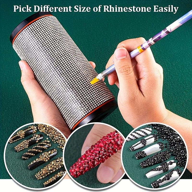 4 Colors Rhinestone Dotting Pencils for Nail Art Gem Picking