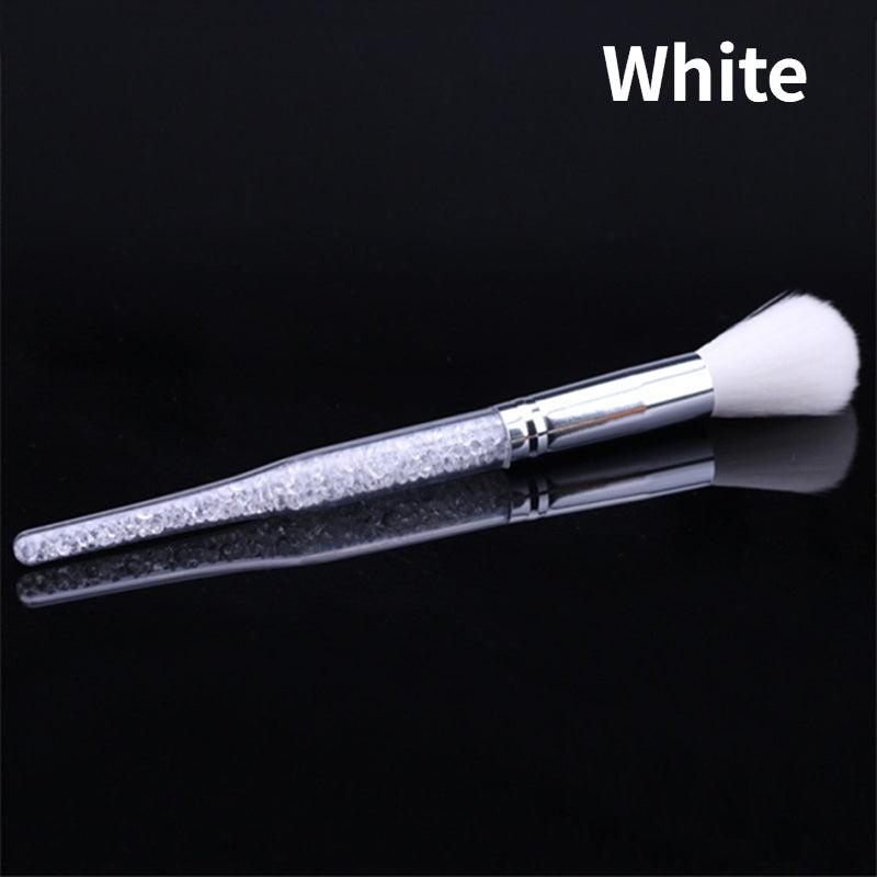 Multifunction Nail Art Dusting Brush Colorful Crystal Handle Brush