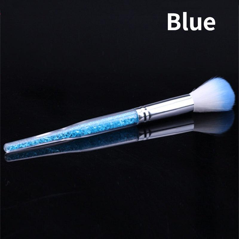 Multifunction Nail Art Dusting Brush Colorful Crystal Handle Brush