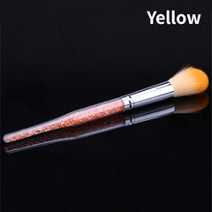 Multifunction Nail Art Dusting Brush Colorful Crystal Handle Brush