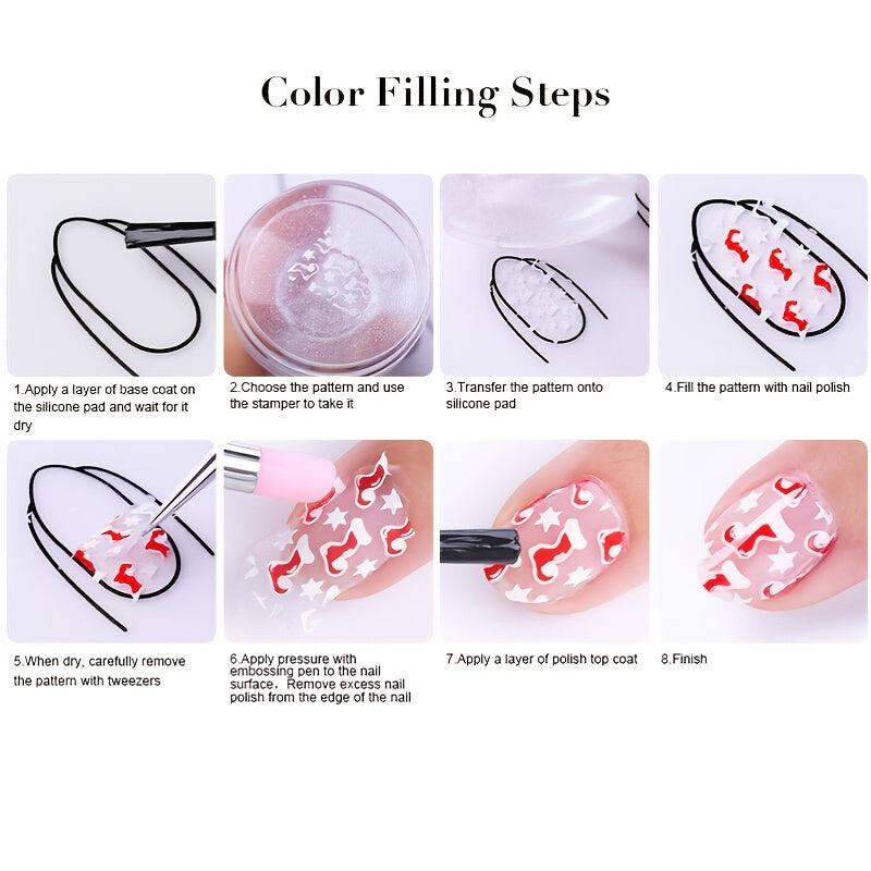 Foldable Washable Nail Art Tools Silicone Pad Stamping Pad