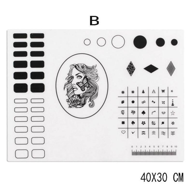 Foldable Washable Nail Art Tools Silicone Pad Stamping Pad