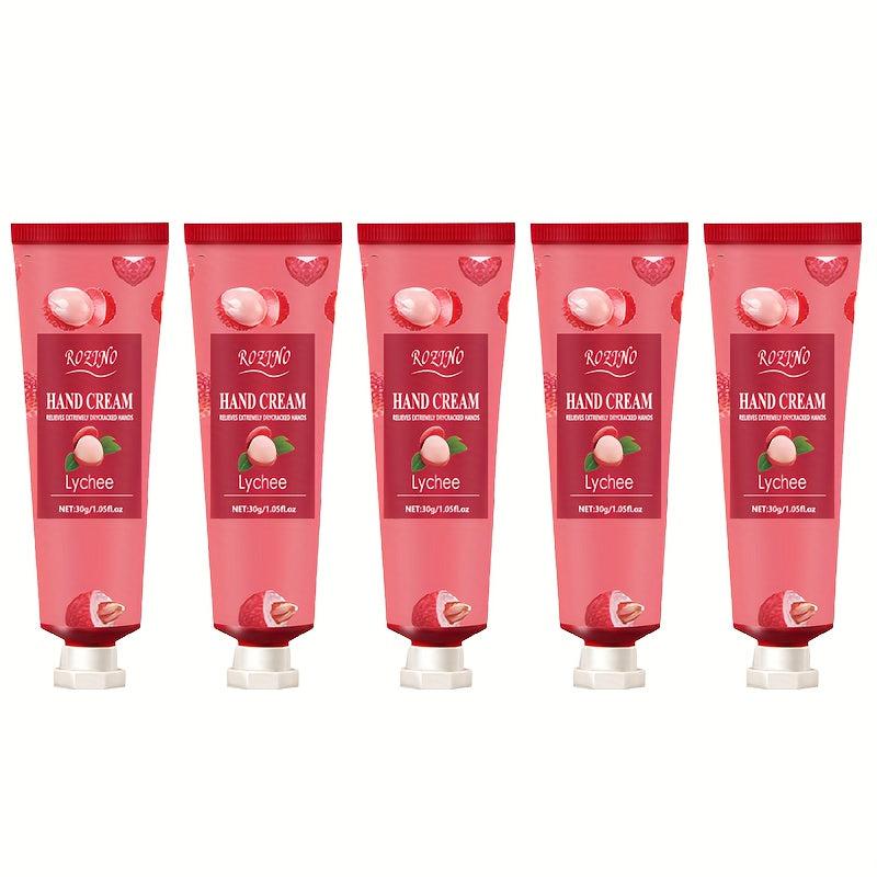 5 Pcs Litchi Hand Cream - Deeply Moisturizing and Nourishing Hand Lotion
