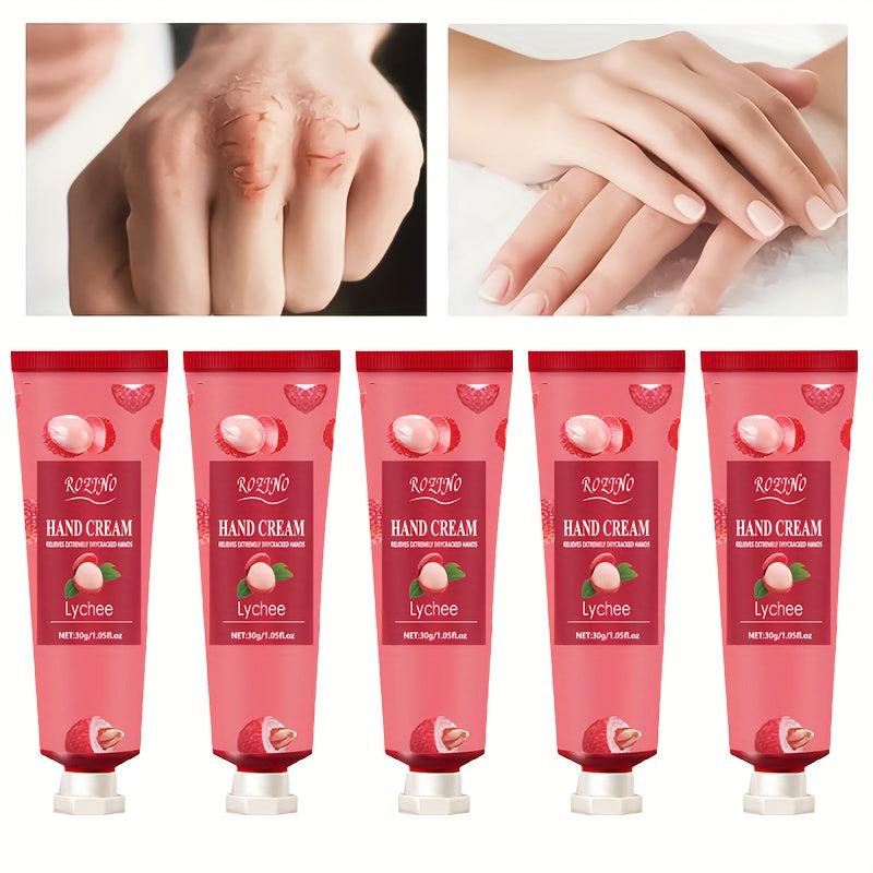5 Pcs Litchi Hand Cream - Deeply Moisturizing and Nourishing Hand Lotion