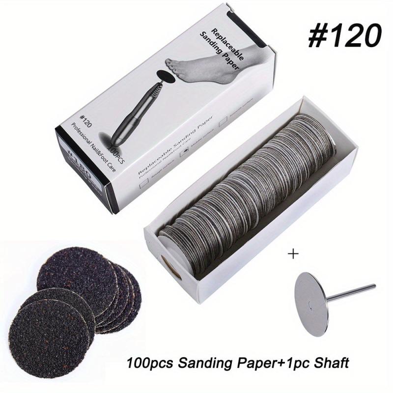 100pcs 25mm Pedicure File Replacement Sandpaper Wheel Foot Rasp File