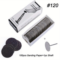 100pcs 25mm Pedicure File Replacement Sandpaper Wheel Foot Rasp File