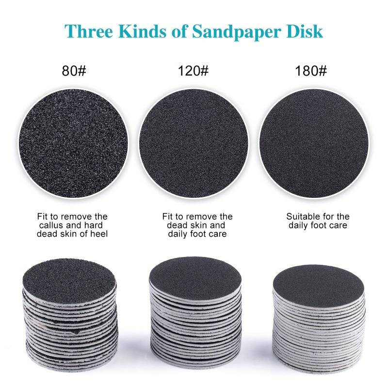100pcs 25mm Pedicure File Replacement Sandpaper Wheel Foot Rasp File