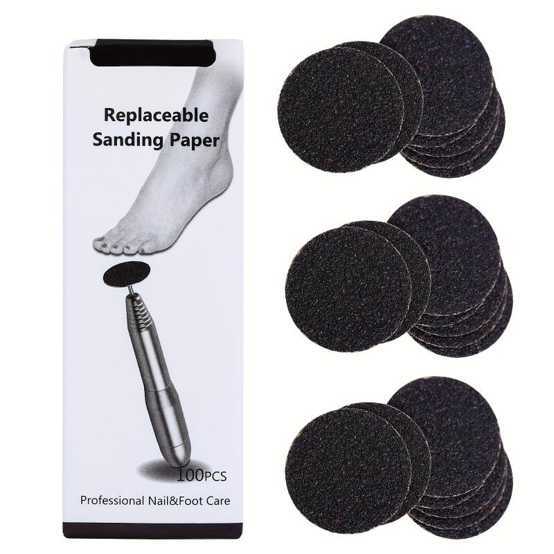 100pcs 25mm Pedicure File Replacement Sandpaper Wheel Foot Rasp File