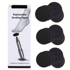 100pcs 25mm Pedicure File Replacement Sandpaper Wheel Foot Rasp File