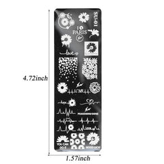 Coconut Tree Nail Art Stamping Plate Leaf Flower Geometry Letter Image Templates