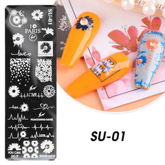 Coconut Tree Nail Art Stamping Plate Leaf Flower Geometry Letter Image Templates