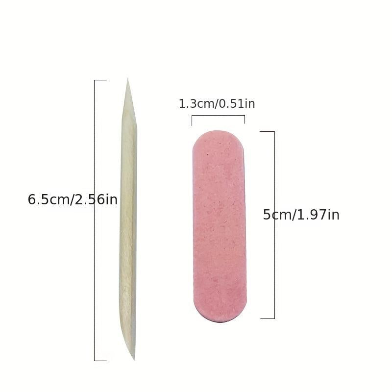 Double Sided Mini Nail Files Set with Cuticle Sticks - Perfect Gift for Mothers