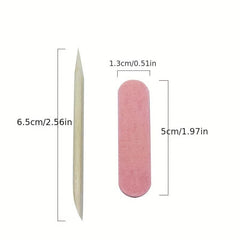 Double Sided Mini Nail Files Set with Cuticle Sticks - Perfect Gift for Mothers