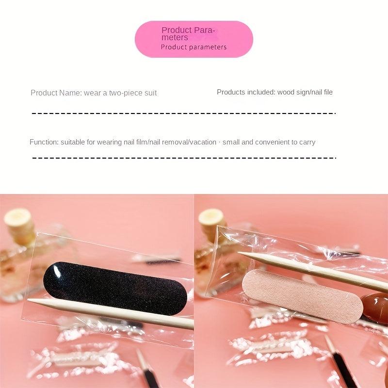 Double Sided Mini Nail Files Set with Cuticle Sticks - Perfect Gift for Mothers