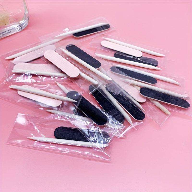 Double Sided Mini Nail Files Set with Cuticle Sticks - Perfect Gift for Mothers