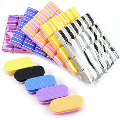 50pcs Double Sided Colorful Nail File Blocks Sponge Buffer Strips