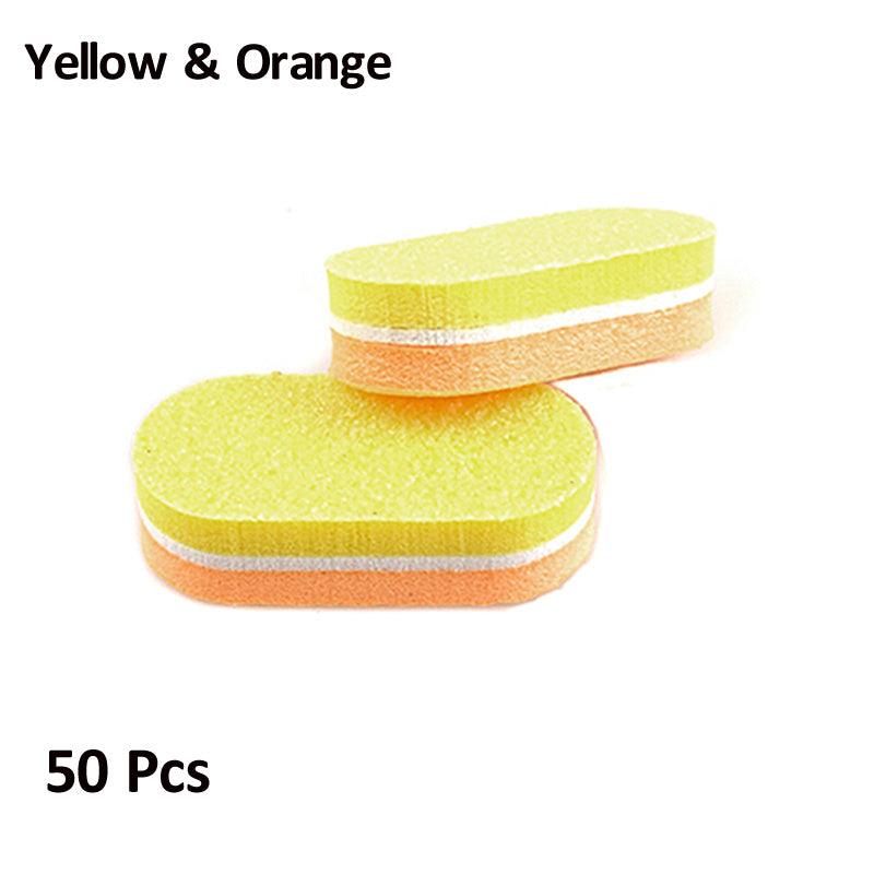 50pcs Double Sided Colorful Nail File Blocks Sponge Buffer Strips