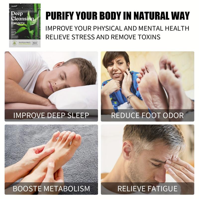 20pcs Bamboo Vinegar Ginger Foot Pads Stress Relief Sleep Improvement