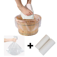 130pc Travel Foot Bath Set: 80 Bags, 50 Towels
