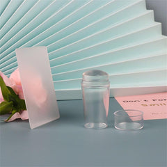 Transparent Nail Stamper With Scraper 2pcs Jelly Silicone Stamp