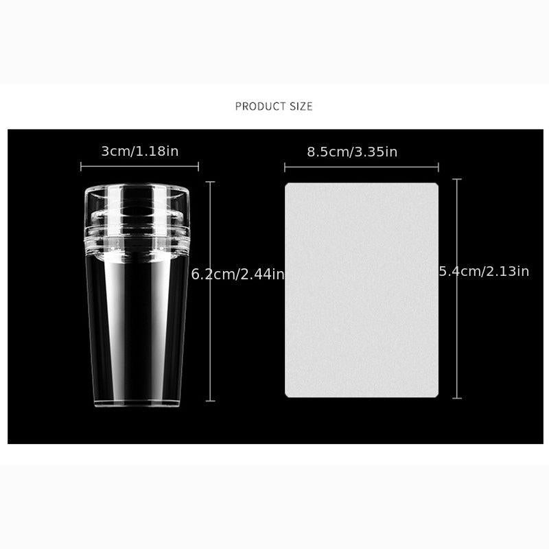 Transparent Nail Stamper With Scraper 2pcs Jelly Silicone Stamp