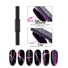 16 Pcs Nail Magnet Set Double Ended Magnet Wand For Cat Eye Gel Polish