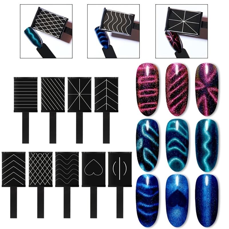 16 Pcs Nail Magnet Set Double Ended Magnet Wand For Cat Eye Gel Polish