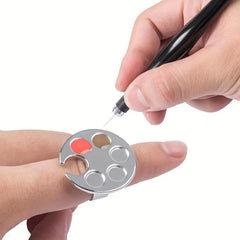 Finger Ring Nail Palette Dishes Polish Painting Tool Nails Plate Pigment Holder