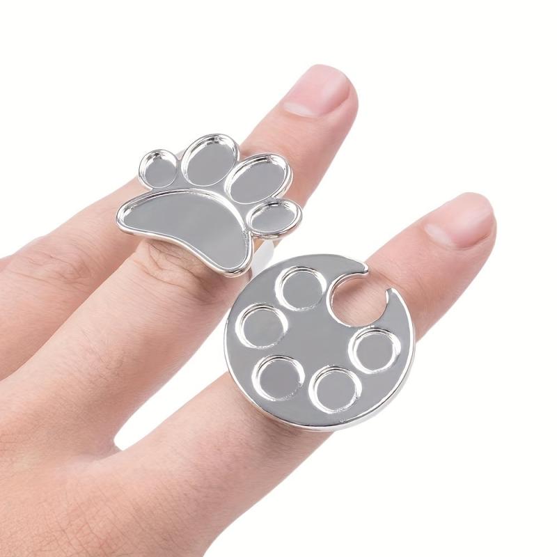 Finger Ring Nail Palette Dishes Polish Painting Tool Nails Plate Pigment Holder