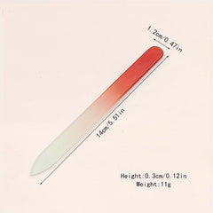 Red Glass Nail File Double-sided Manicure Tools With Case