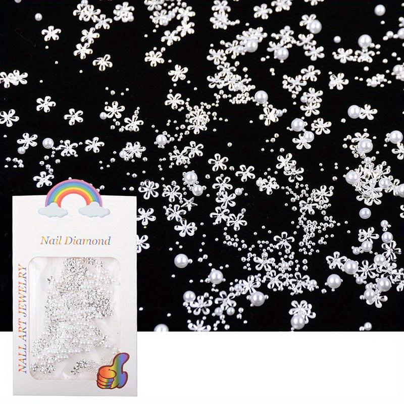Mixed Mini Beads Pearl Butterfly Flower Golden Nail Art Decorations