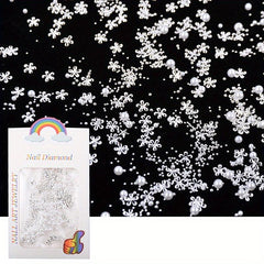 Mixed Mini Beads Pearl Butterfly Flower Golden Nail Art Decorations