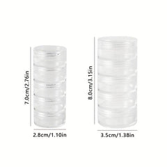5pcs Clear Plastic Nail Art Decorations Storage Containers Portable Case