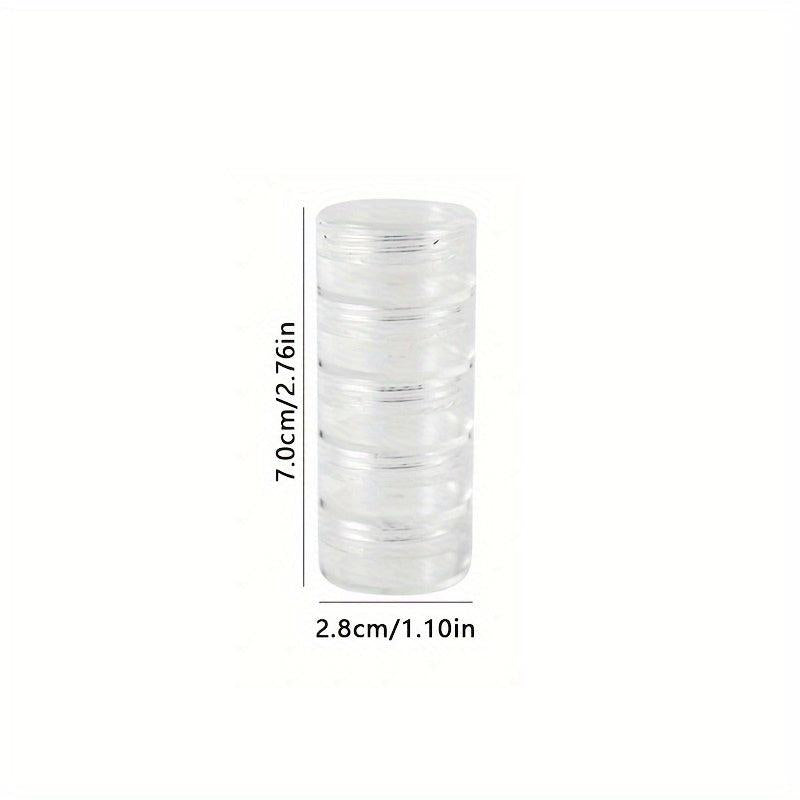 5pcs Clear Plastic Nail Art Decorations Storage Containers Portable Case