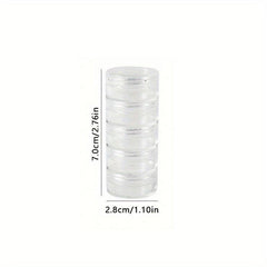 5pcs Clear Plastic Nail Art Decorations Storage Containers Portable Case