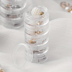 5pcs Clear Plastic Nail Art Decorations Storage Containers Portable Case